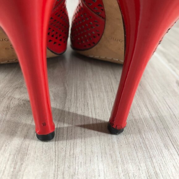 Corso Como Heels Womens 8.5M Red Patent Leather Slip On Pumps - Picture 9 of 11